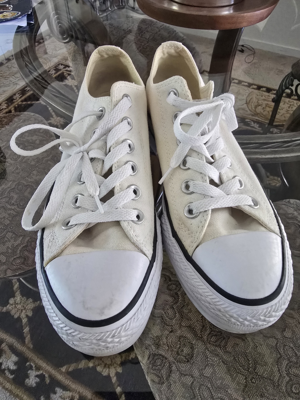 Classic White Canvas Platform Sneakers